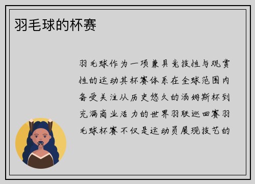 羽毛球的杯赛
